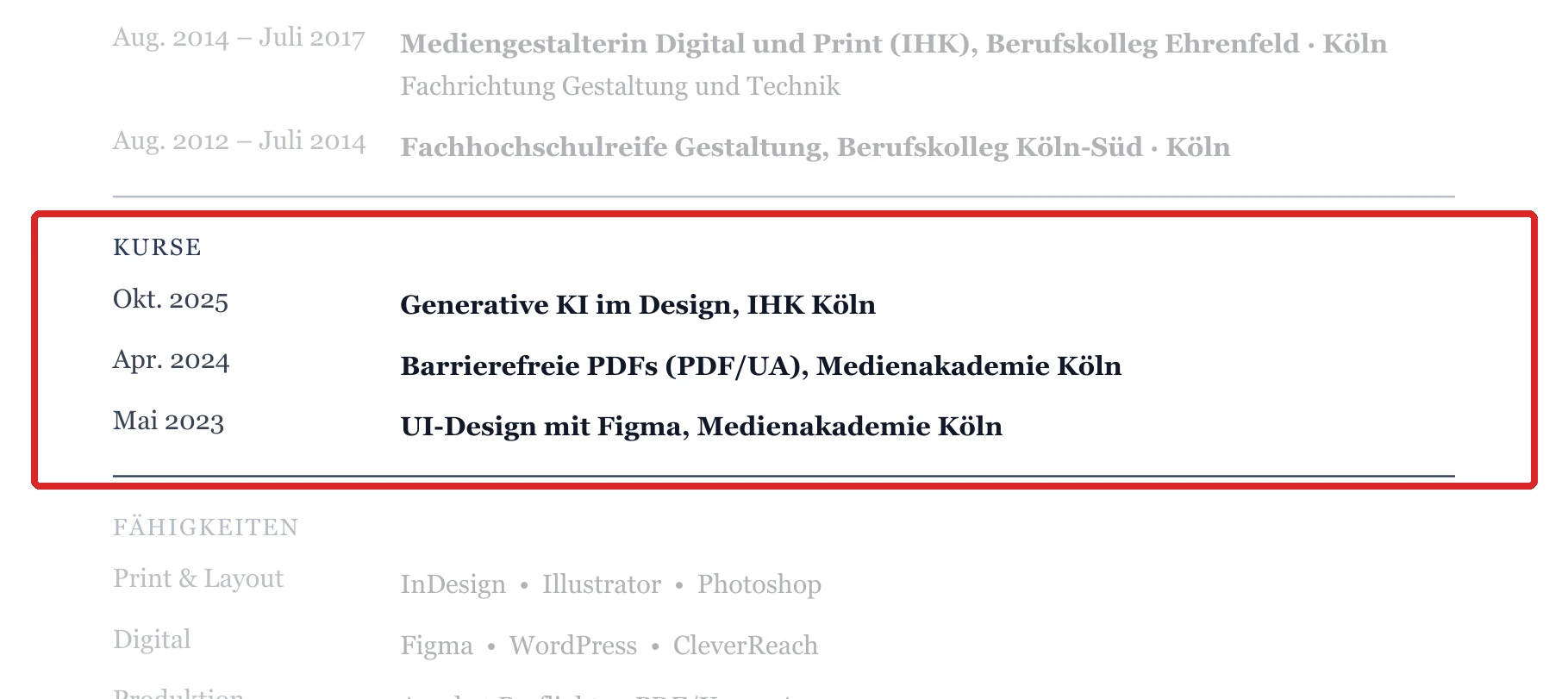 Kurse im Muster – Mediengestalter*in – allgemein