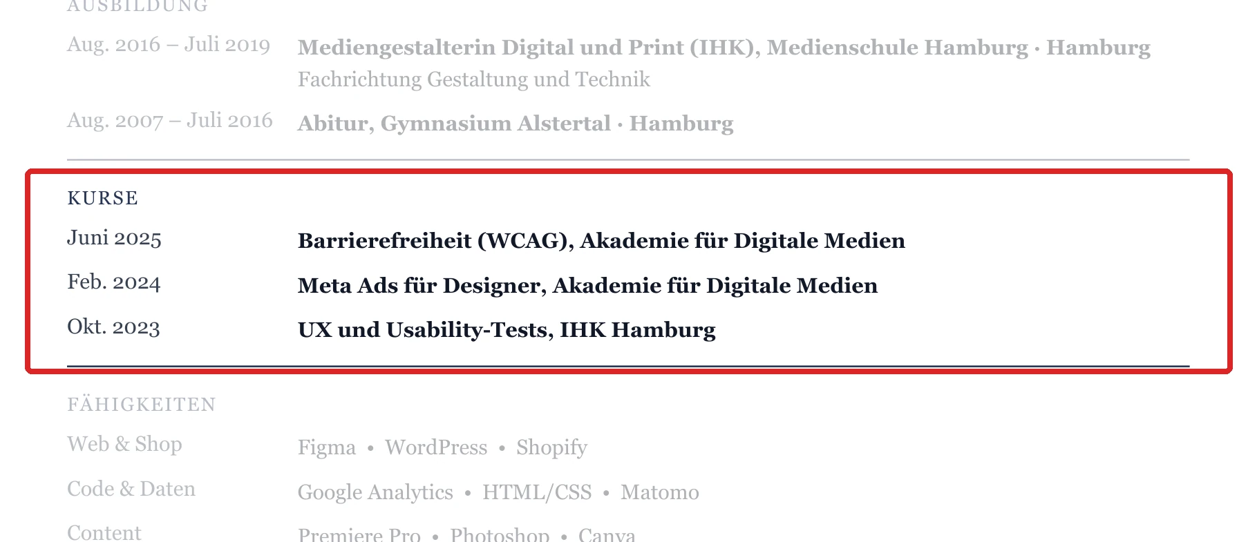 Kurse im Muster – Digital & Online