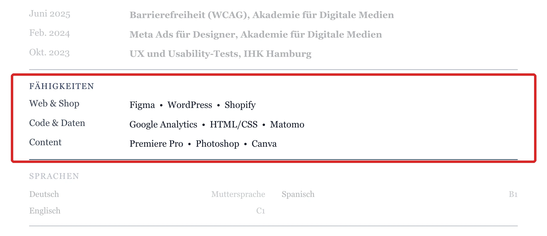 Kenntnisse im Muster – Digital & Online