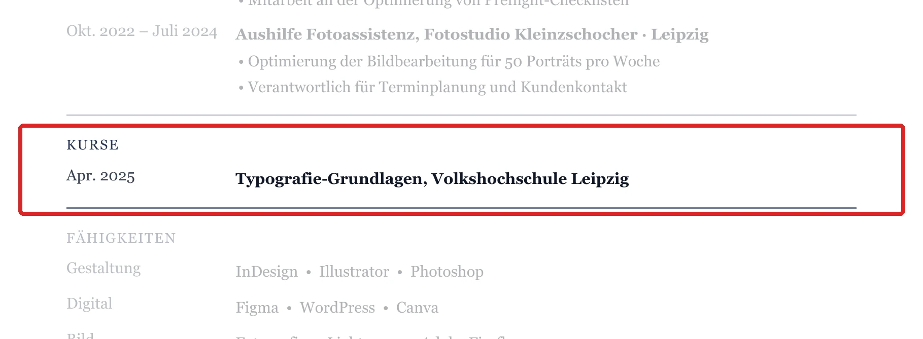 Kurse im Muster – Ausbildung & Berufseinstieg