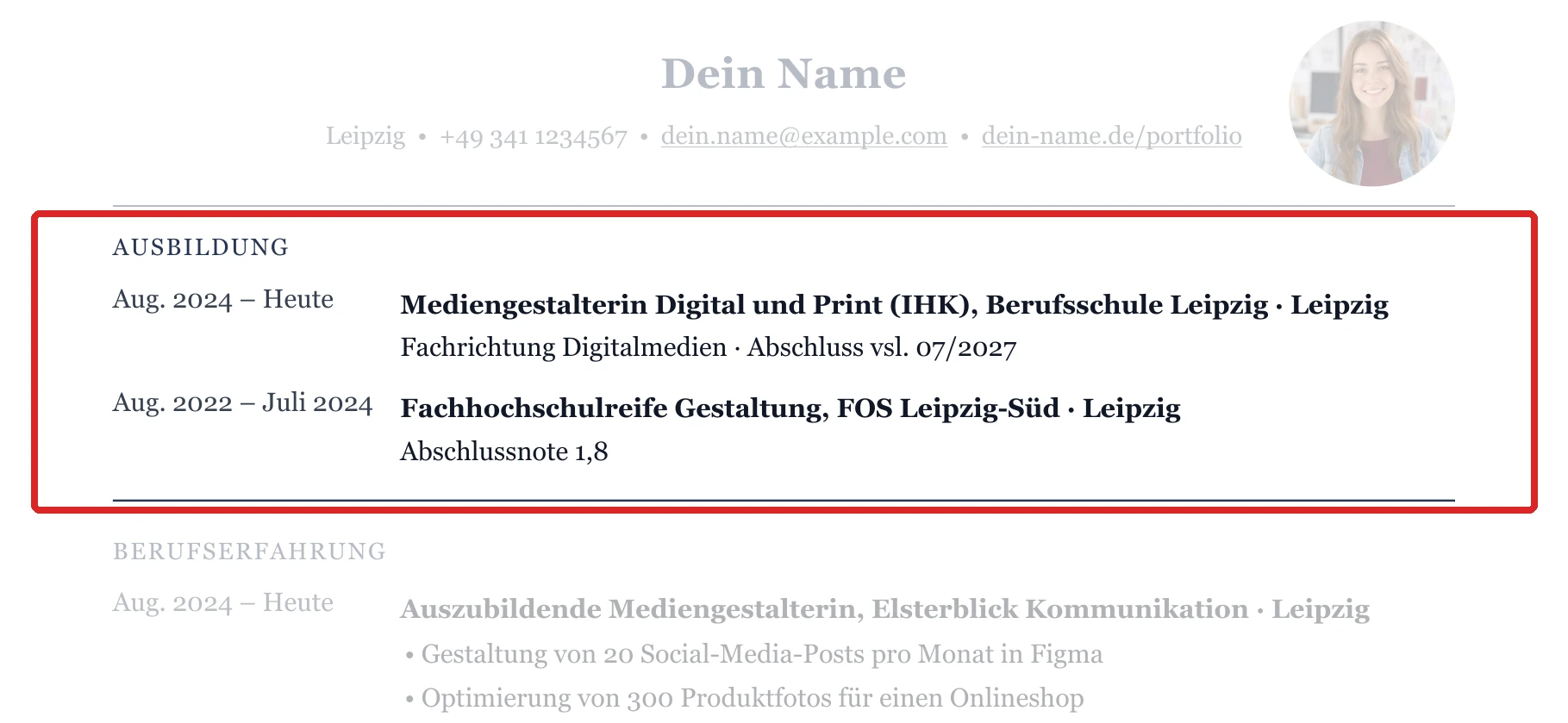Ausbildung im Muster – Ausbildung & Berufseinstieg