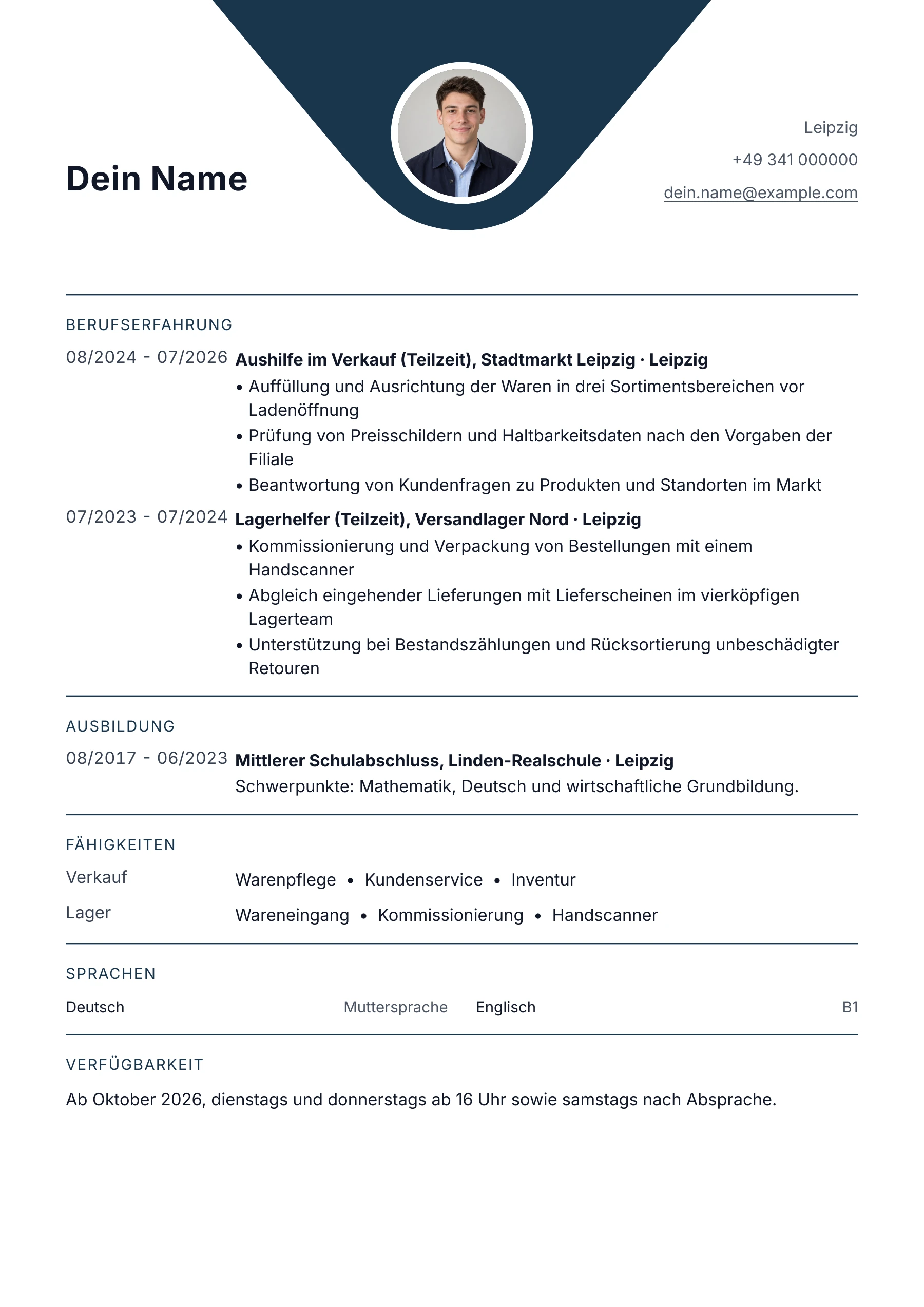 Minijob mit erster Praxis · Klassisch zentriert