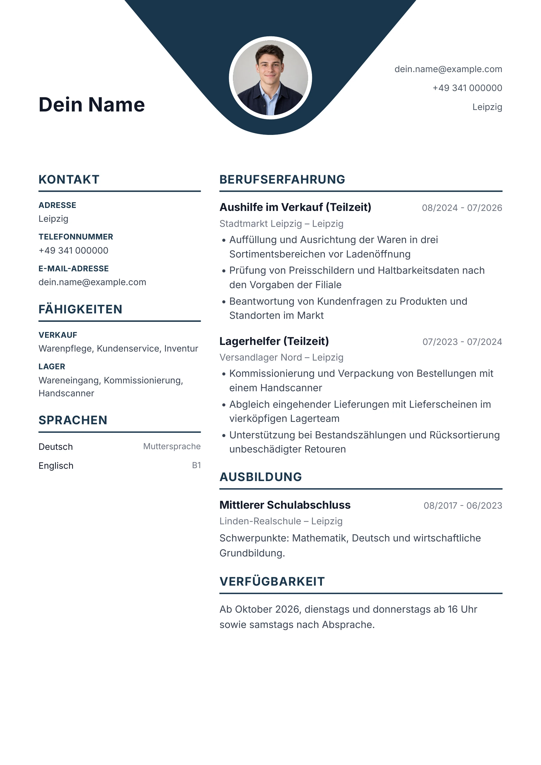 Minijob mit erster Praxis · Geometrisch zentriert