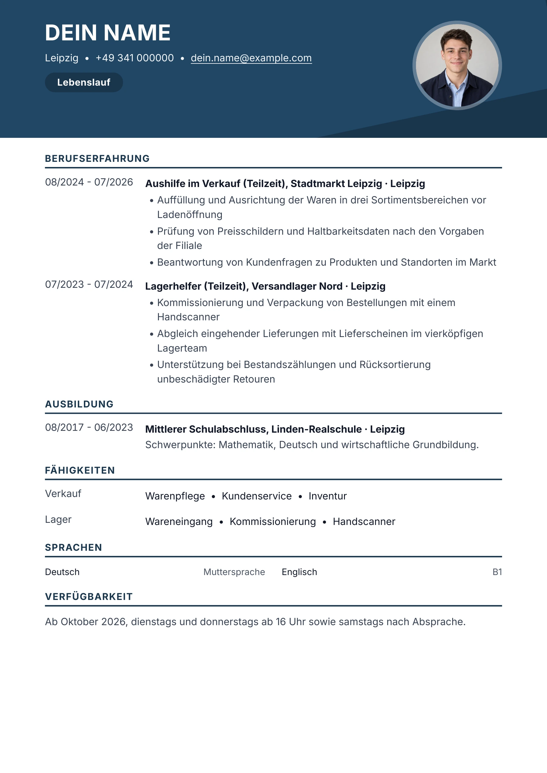 Minijob mit erster Praxis · Klassisch geometrisch