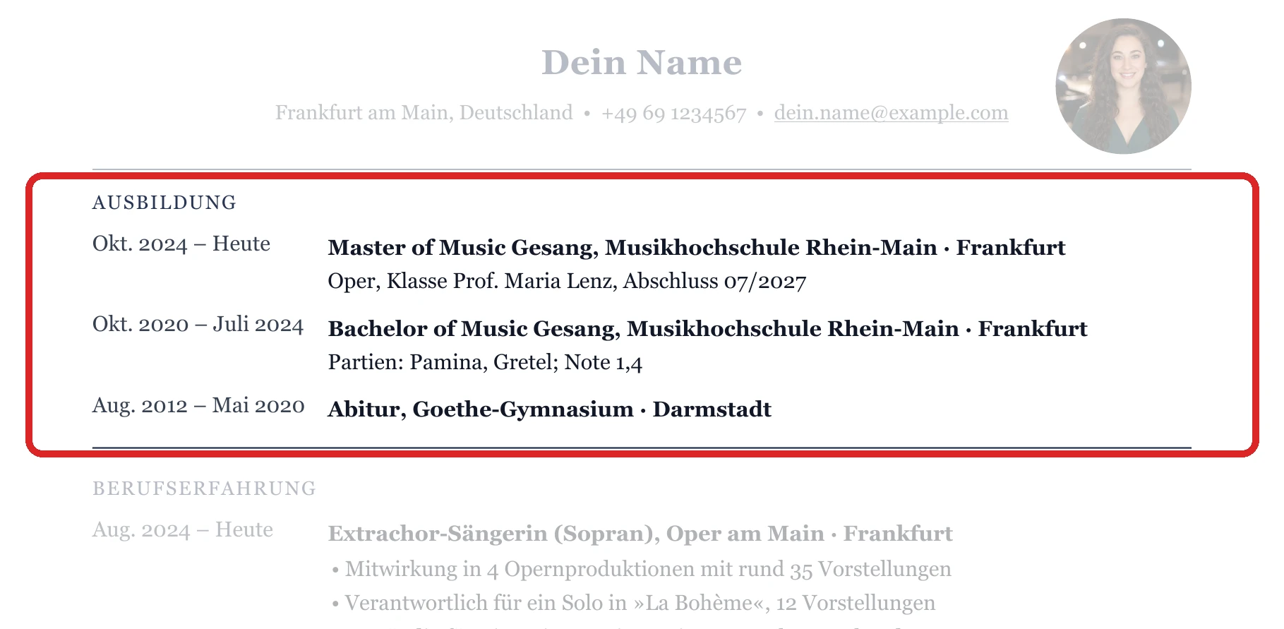 Ausbildung im Muster – Musikstudium & Berufseinstieg
