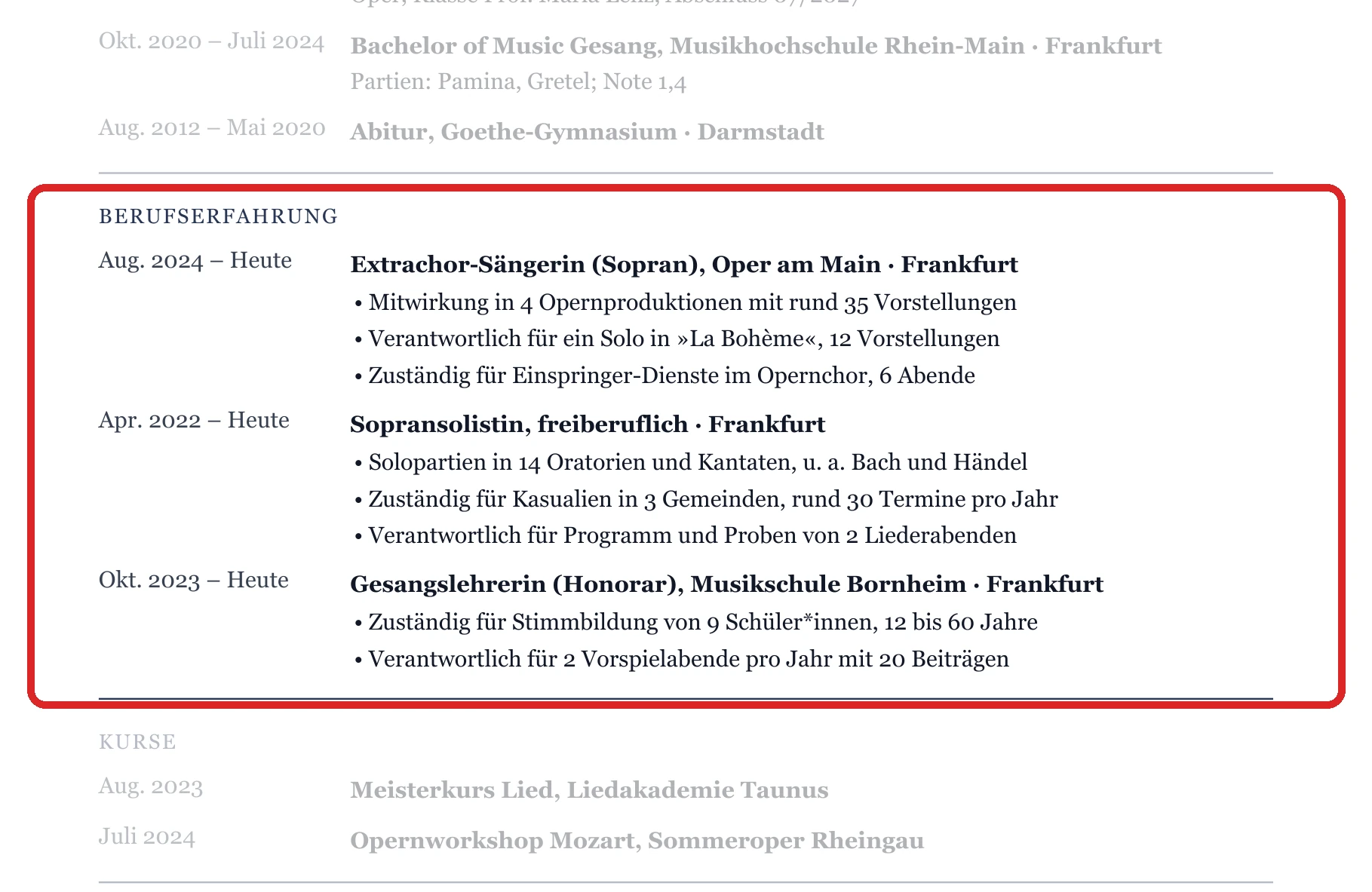 Berufserfahrung im Muster – Musikstudium & Berufseinstieg