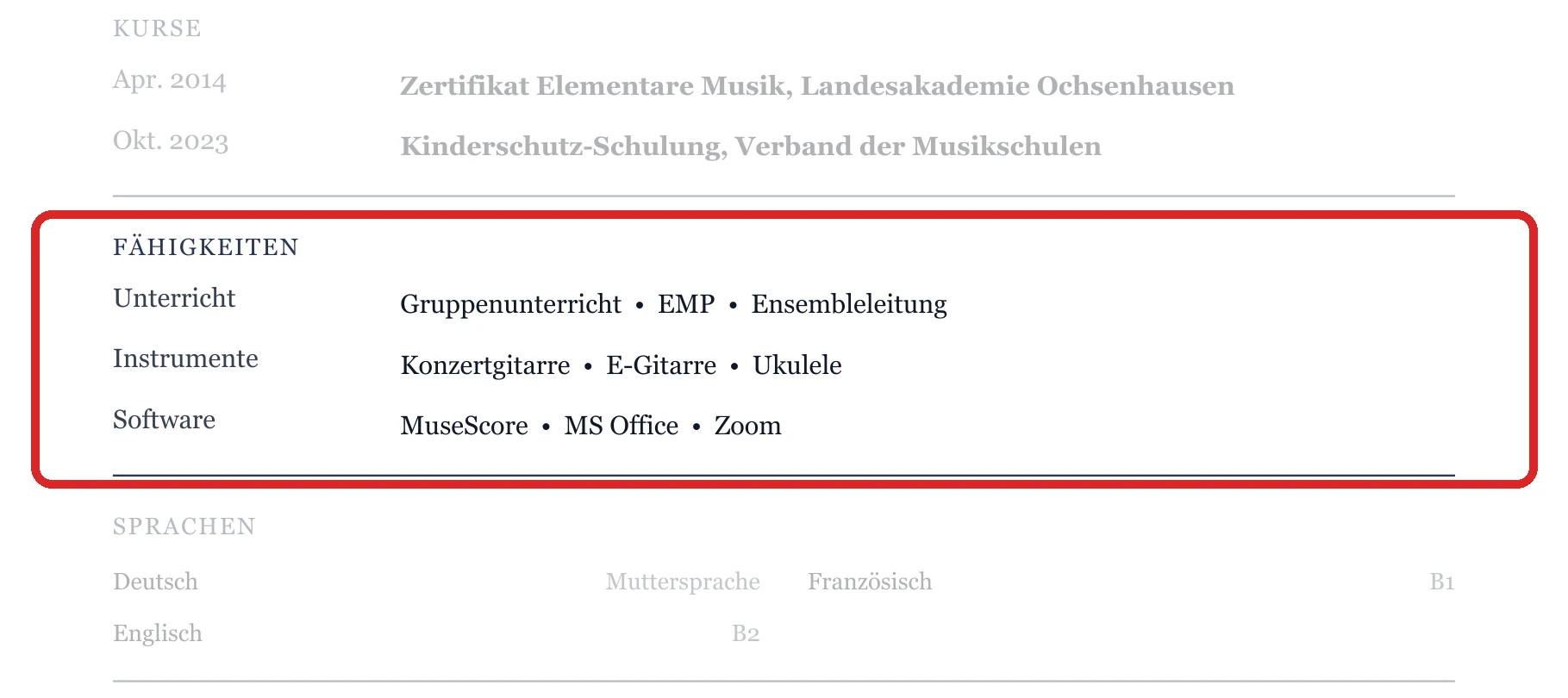 Kenntnisse im Muster – Musikpädagogik & Unterricht