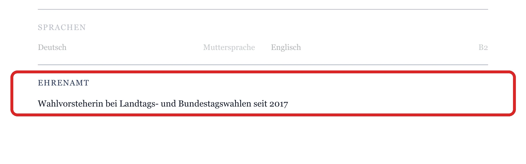 Ehrenamt im Muster – Öffentlicher Dienst – allgemein