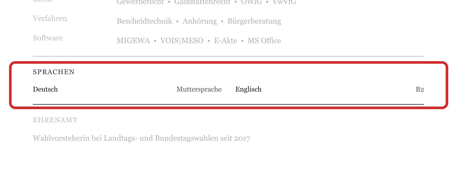 Sprachen im Muster – Öffentlicher Dienst – allgemein