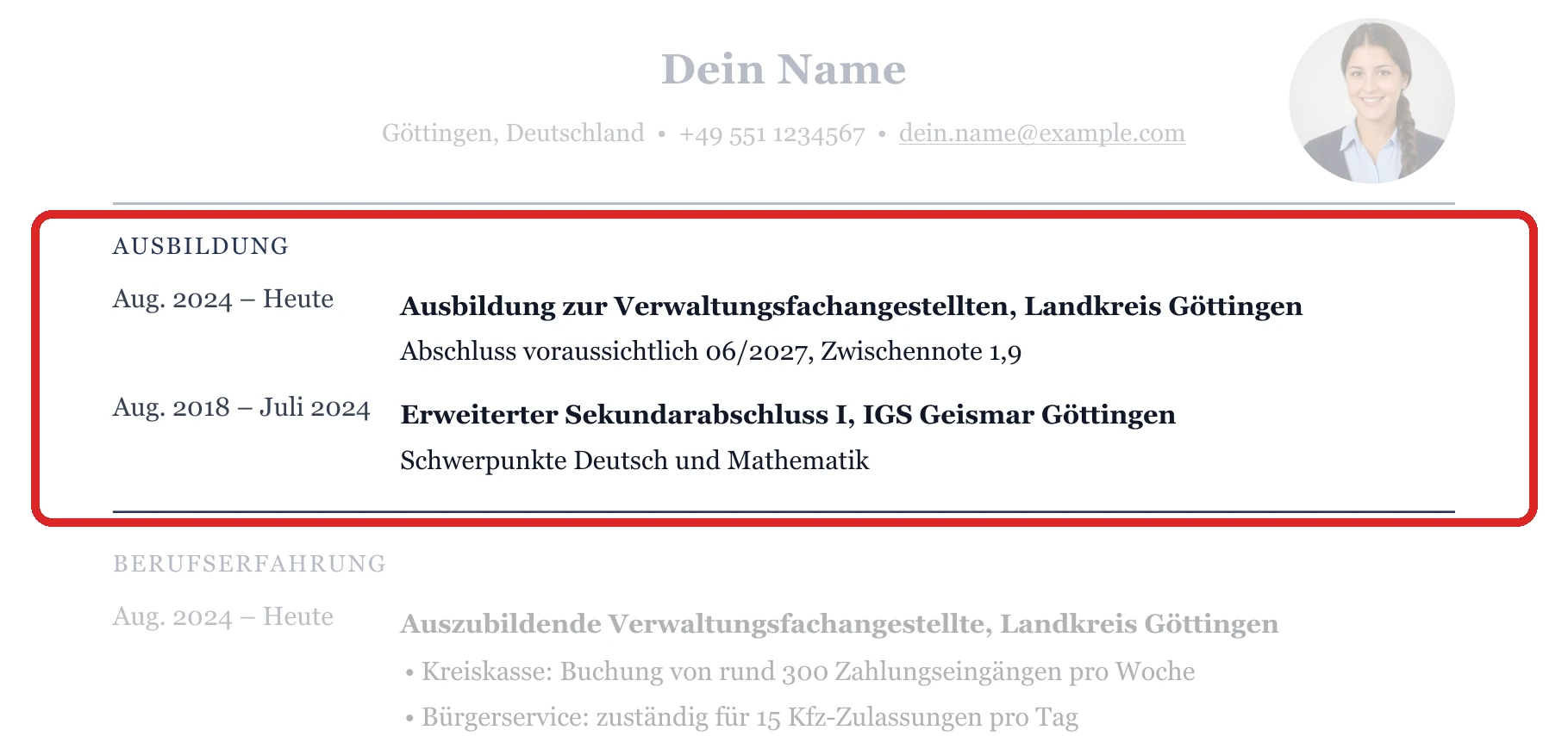 Ausbildung im Muster – Ausbildung, duales Studium & Einstieg