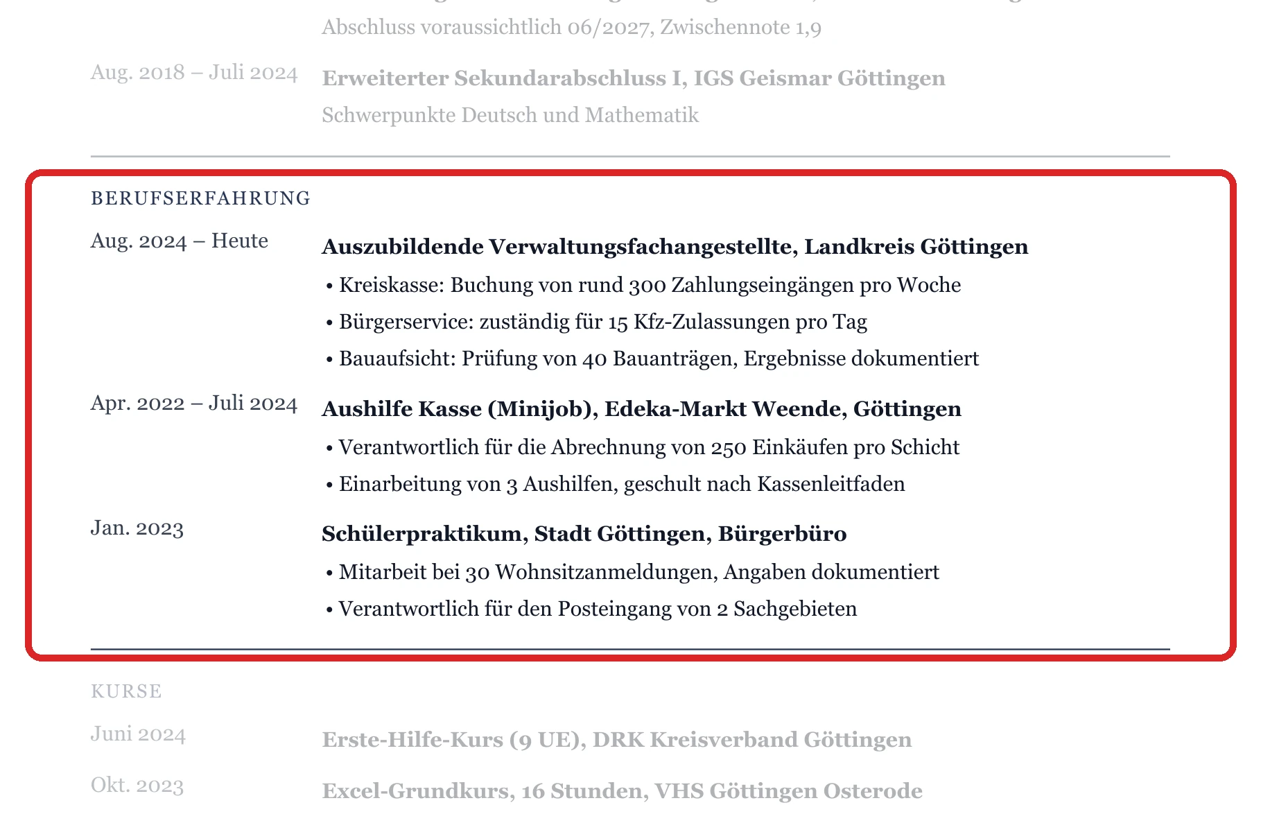 Berufserfahrung im Muster – Ausbildung, duales Studium & Einstieg