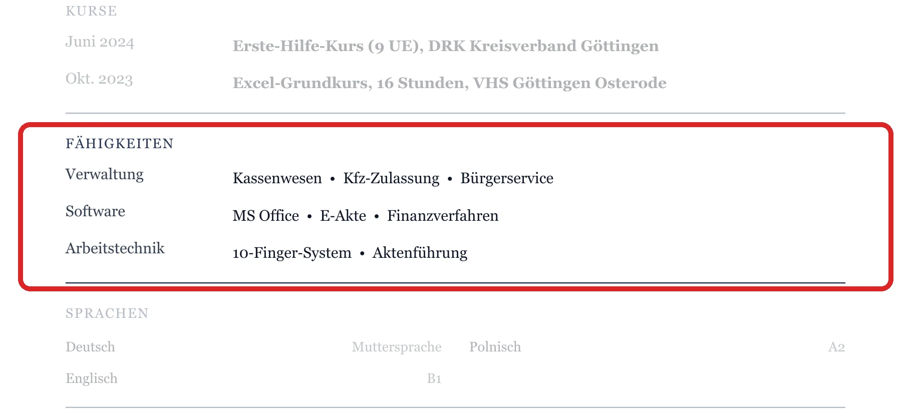 Kenntnisse im Muster – Ausbildung, duales Studium & Einstieg