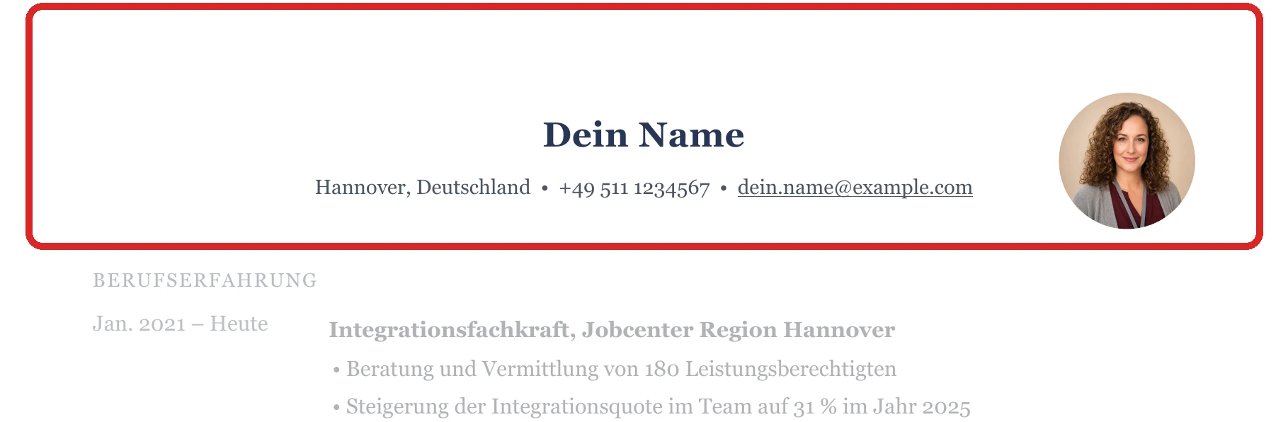 Persönliche Angaben im Muster – Jobcenter, Arbeitsagentur & Rentenversicherung