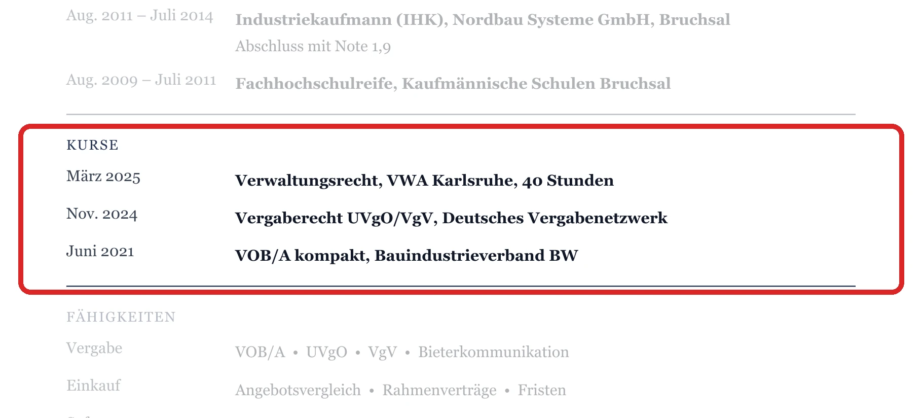 Weiterbildungen im Muster – Quereinstieg aus der Privatwirtschaft