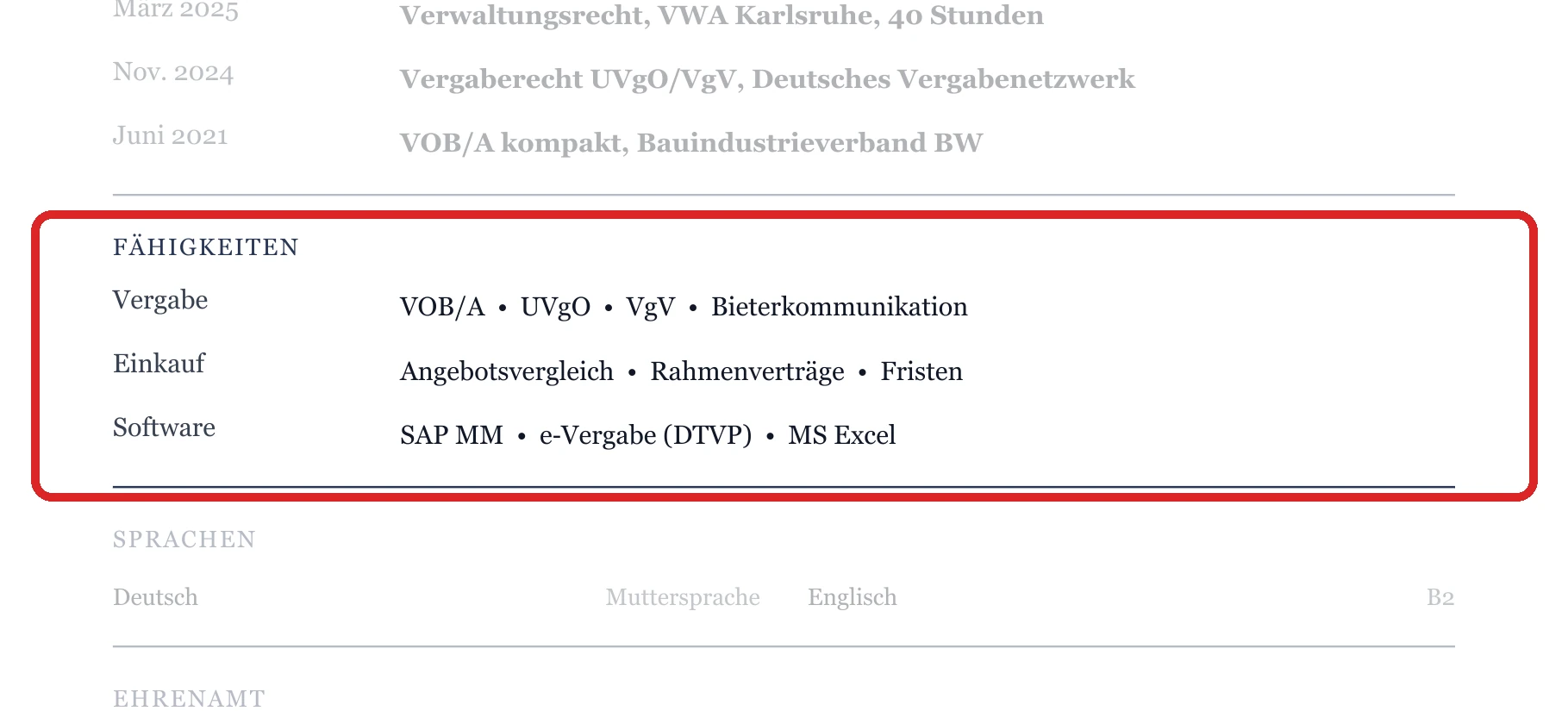 Kenntnisse im Muster – Quereinstieg aus der Privatwirtschaft