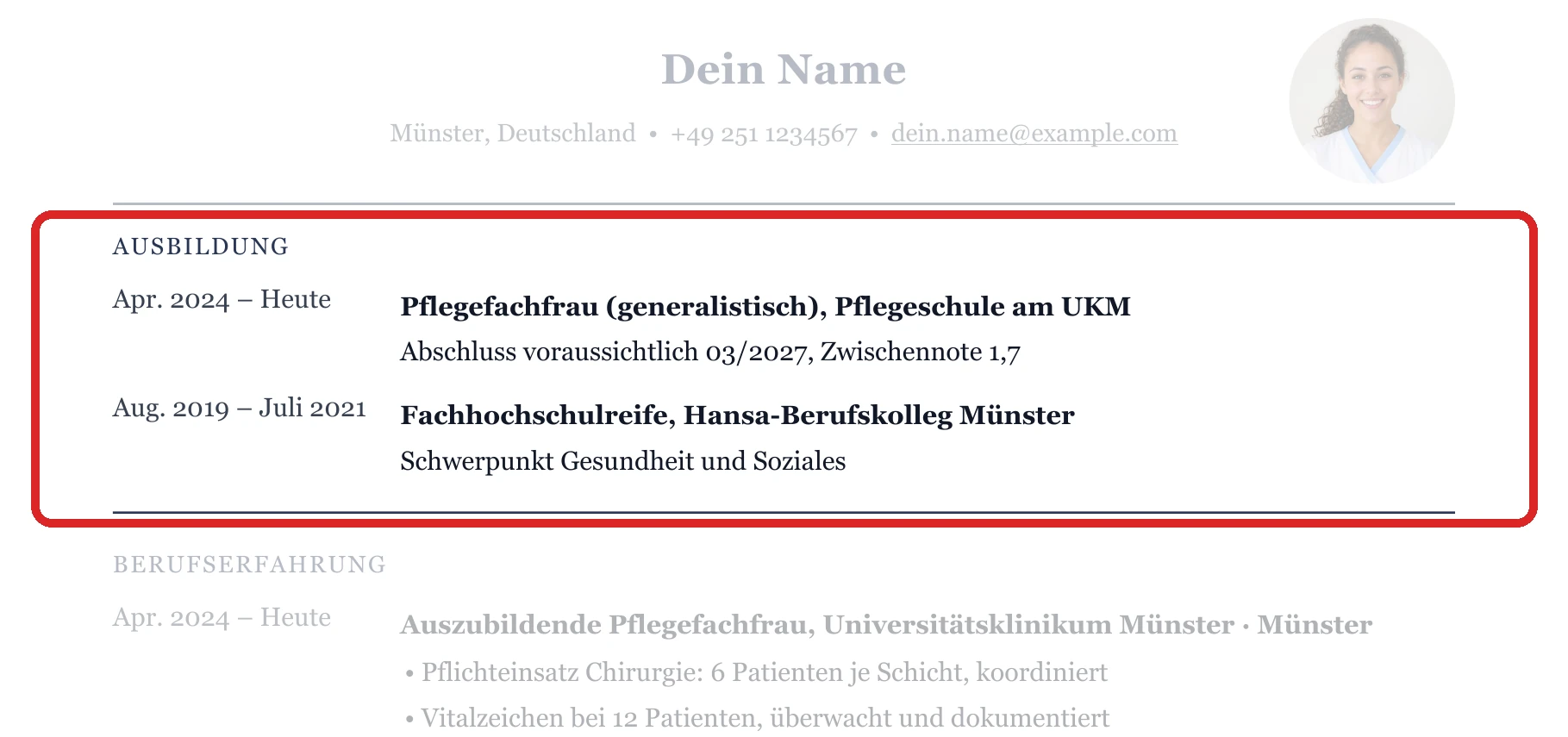 Ausbildung im Muster – Ausbildung & Berufseinstieg