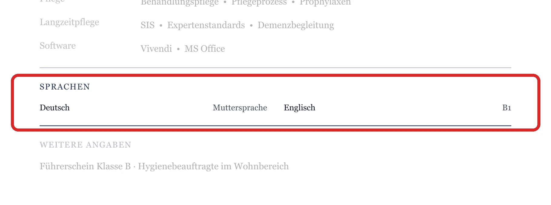 Sprachen im Muster – Pflegeheim & Langzeitpflege
