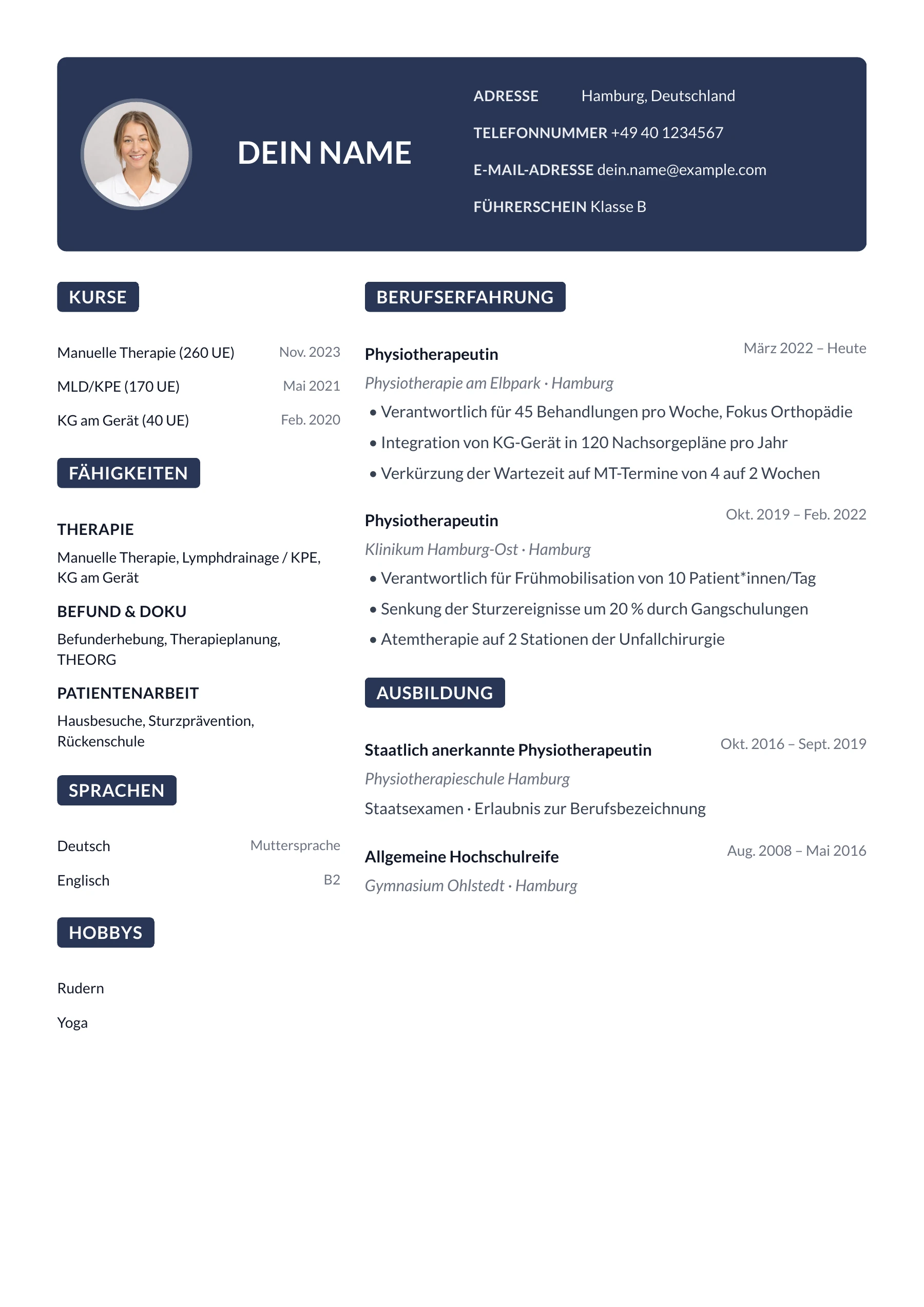Physiotherapeut*in allgemein · Modern