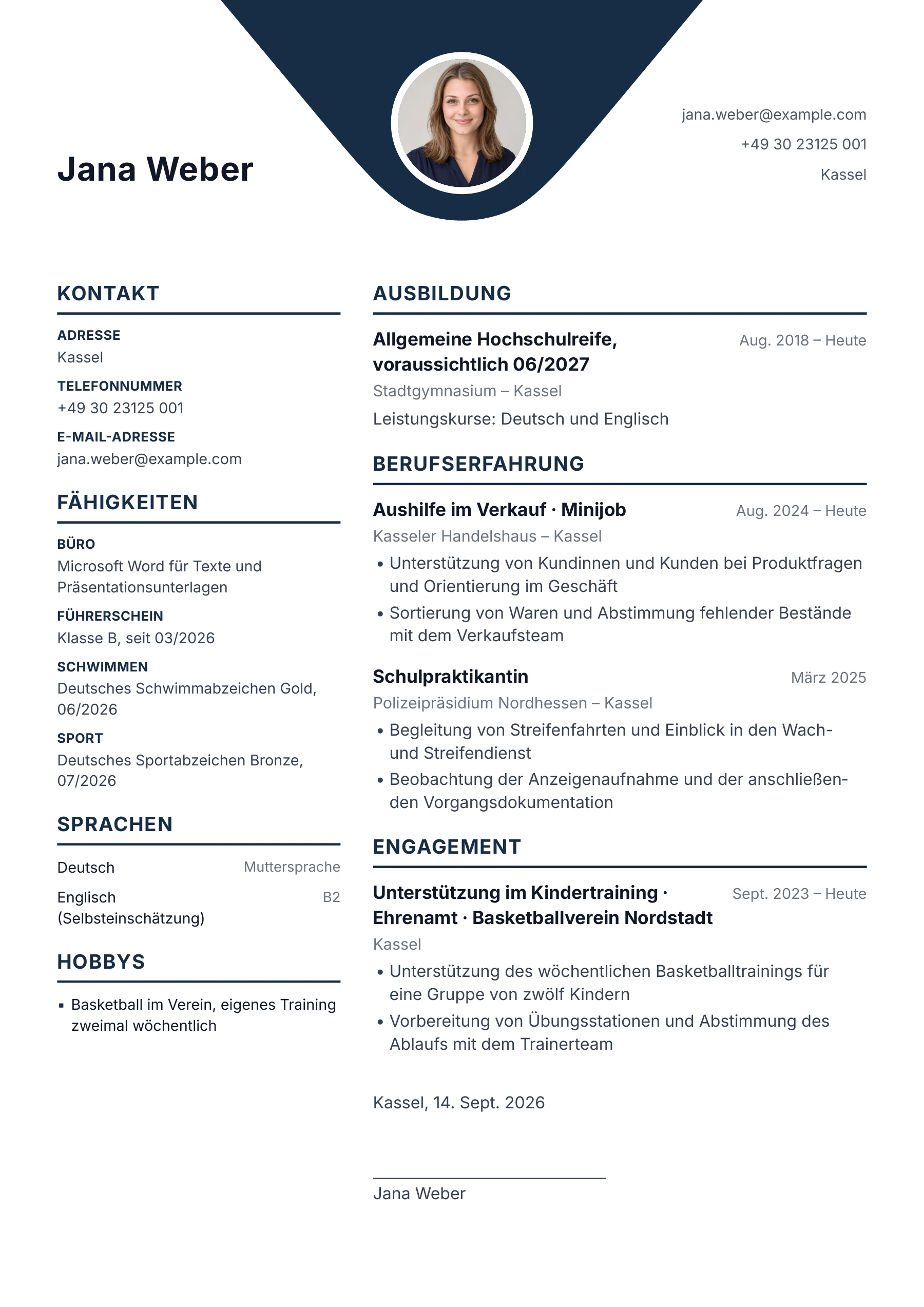 Schule → Polizei · Geometrisch zentriert