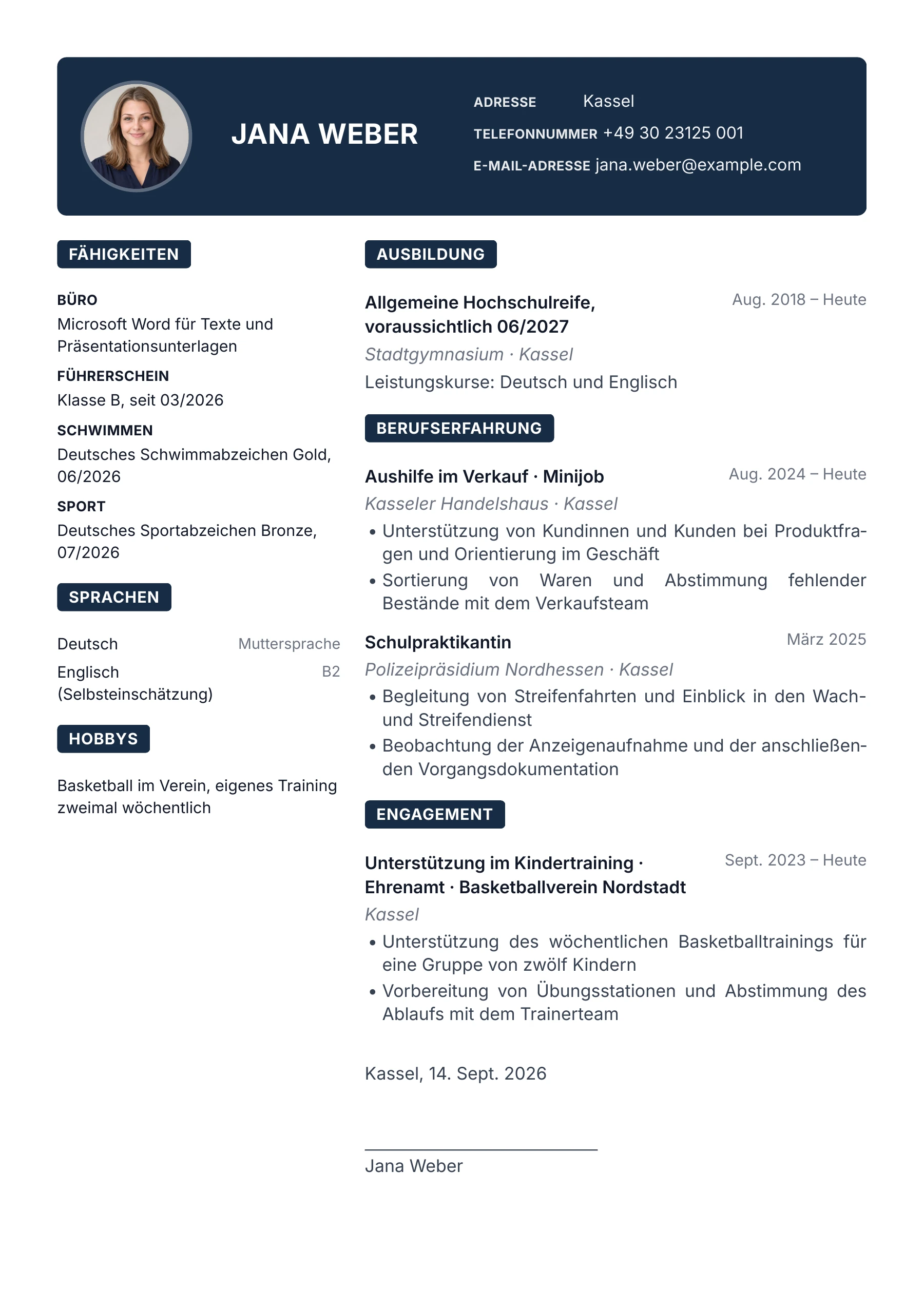 Schule → Polizei · Modern