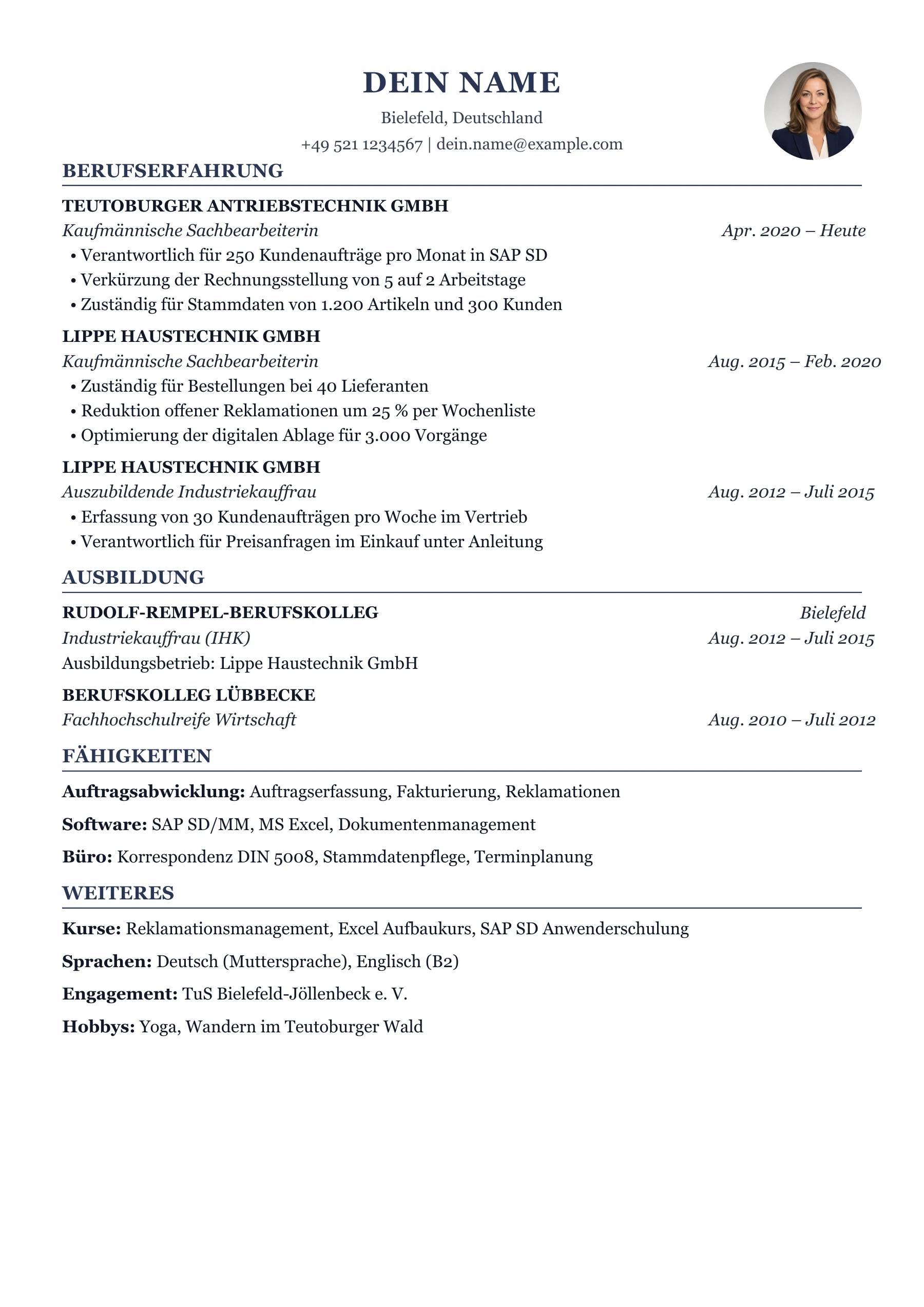 Sachbearbeiter*in allgemein · Kompakt