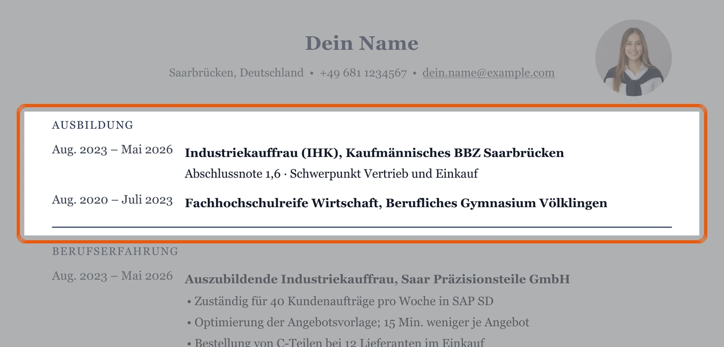 Ausbildung im Muster – Muster Berufseinstieg