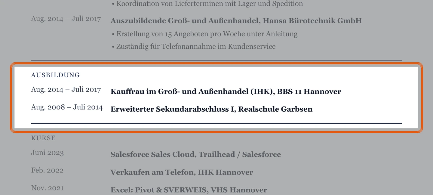 Ausbildung im Muster – Muster Vertriebsinnendienst & Auftragsabwicklung