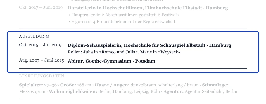 Ausbildung im Muster