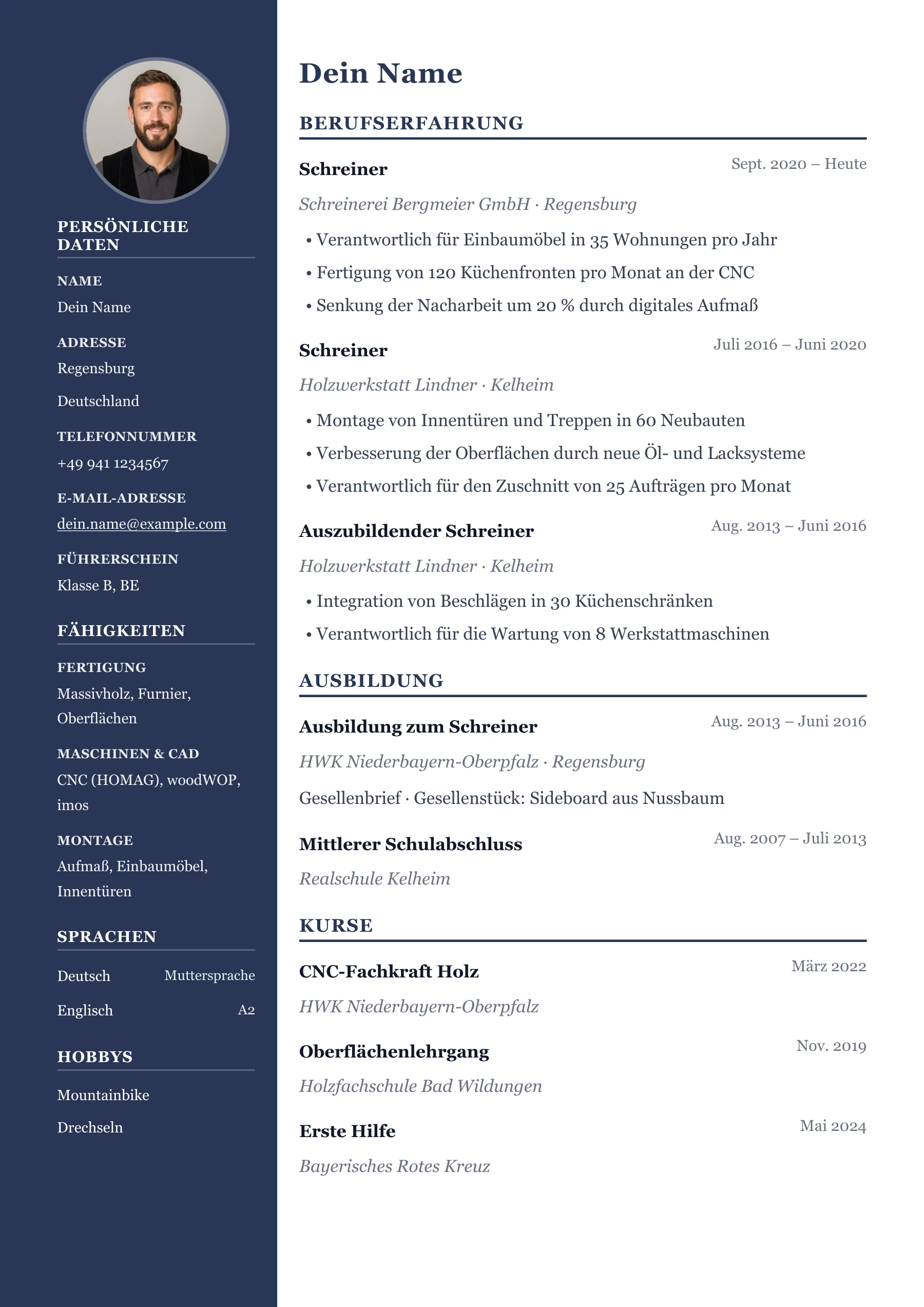 Schreiner*in / Tischler*in allgemein · Professionell