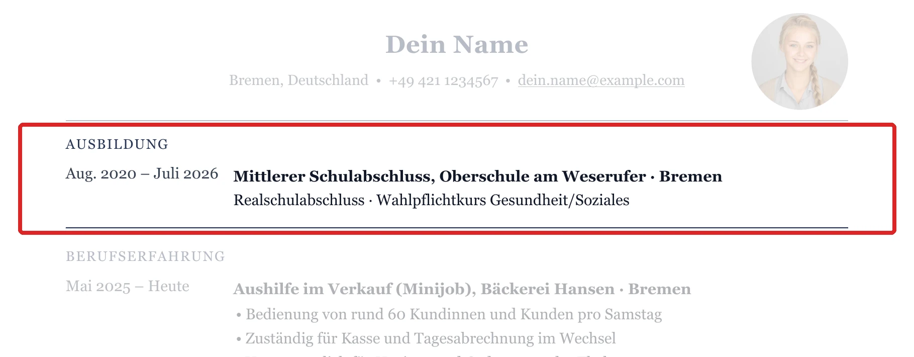 Schulbildung im Muster – Muster Schulabschluss & Ausbildungssuche