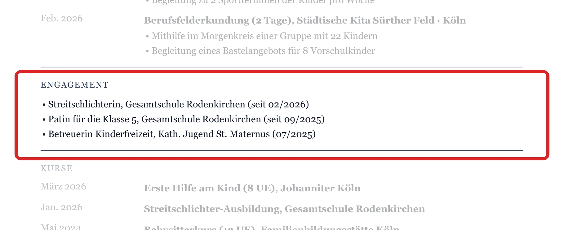 Engagement im Muster – Muster Kita, Schule & Soziales