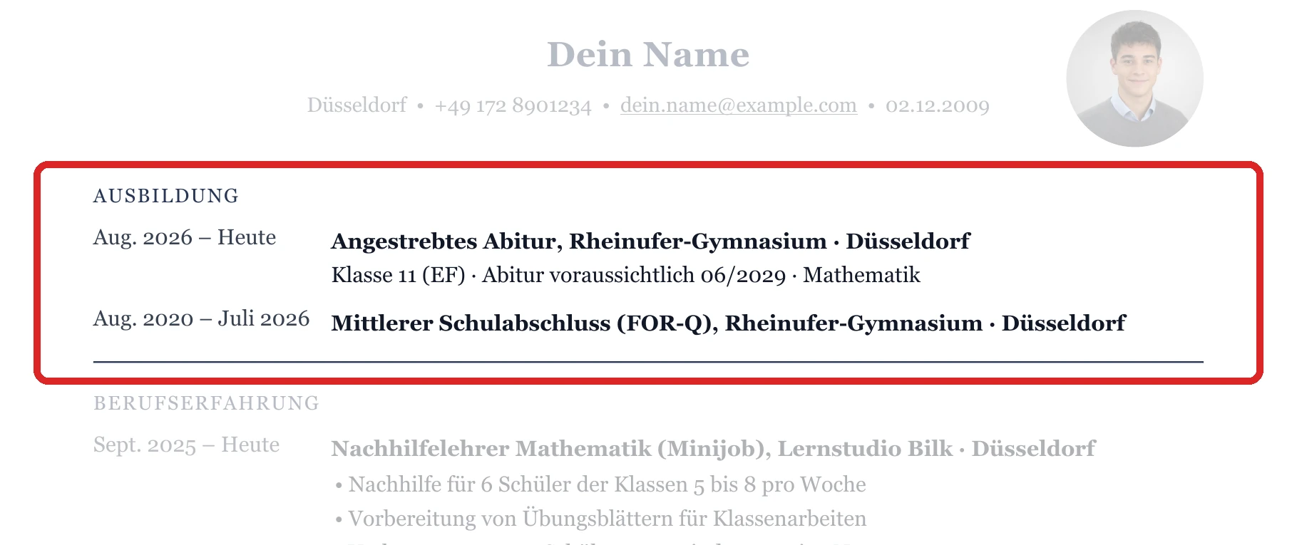 Schulbildung im Muster – Muster Oberstufe & FOS