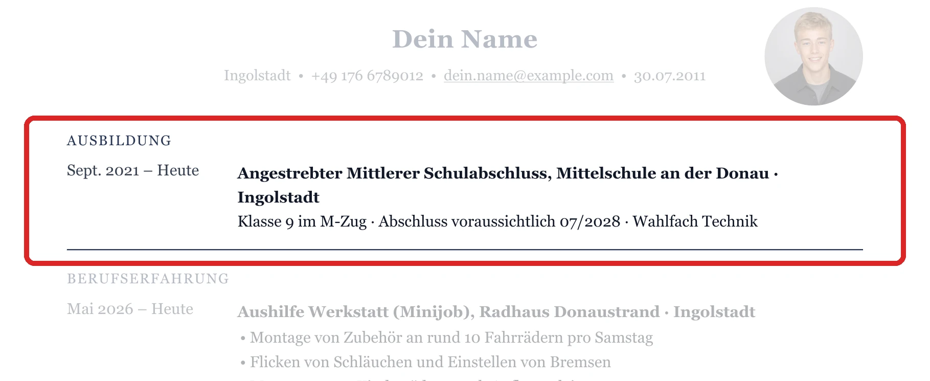 Schulbildung im Muster – Muster Handwerk, Technik & IT
