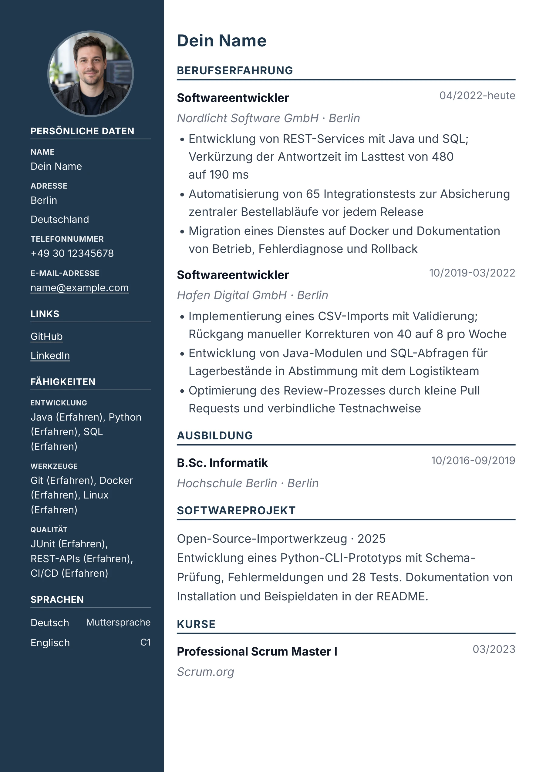 Softwareentwicklung allgemein · Professionell