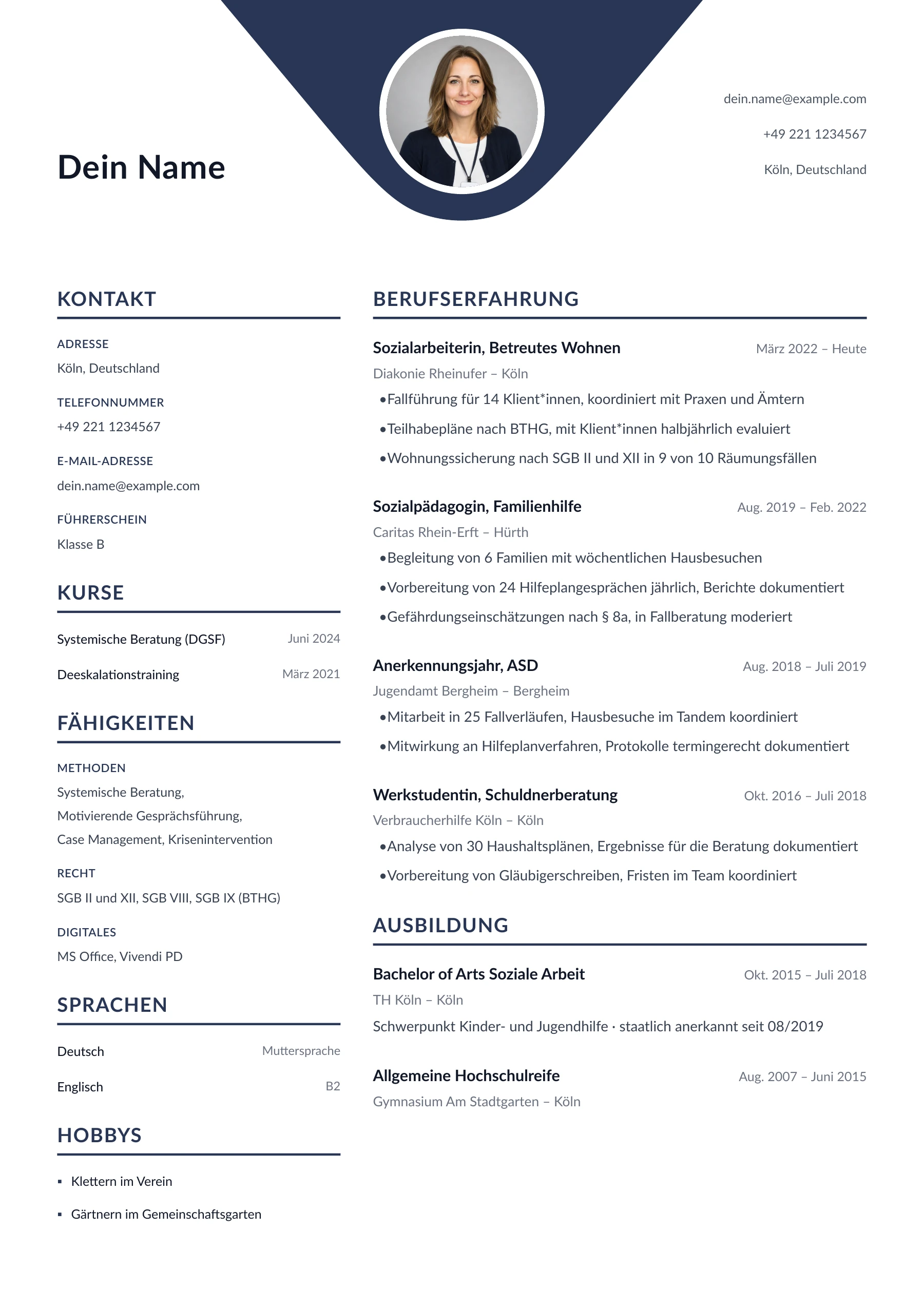 Sozialer Bereich allgemein · Geometrisch zentriert