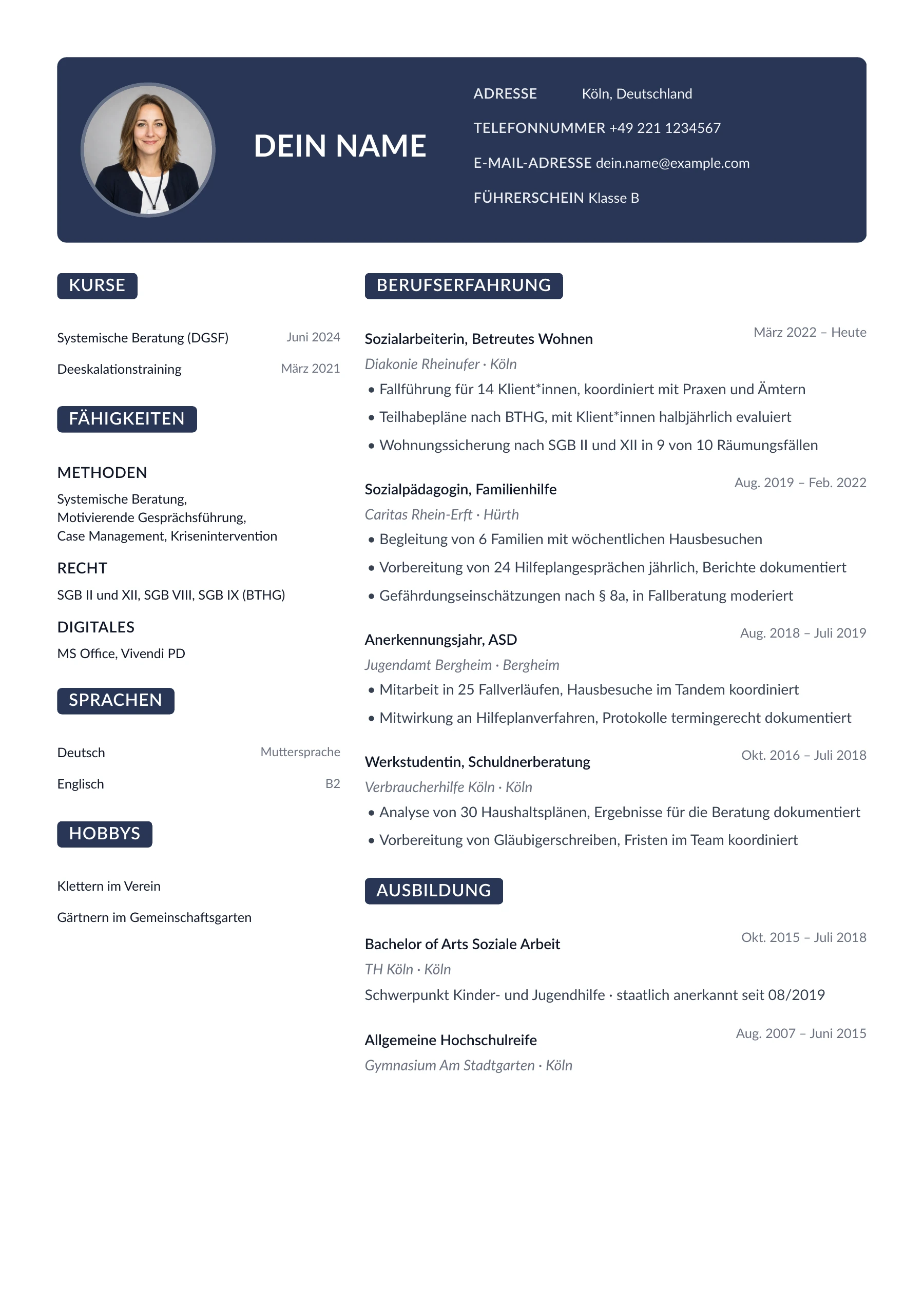 Sozialer Bereich allgemein · Modern