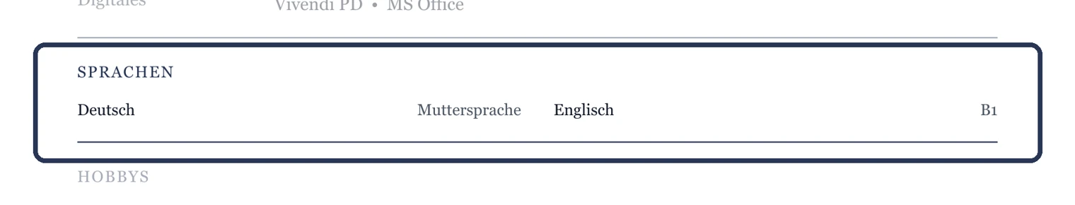 Sprachen mit Niveau – Muster Eingliederungshilfe