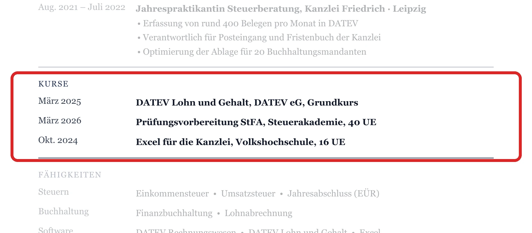 Weiterbildungen im Muster – Ausbildung & Berufseinstieg