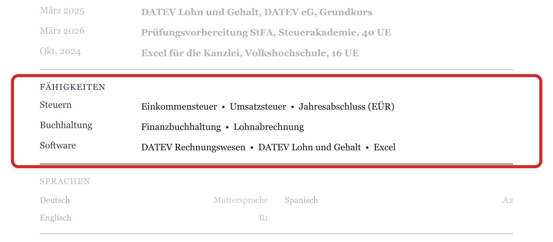 Kenntnisse im Muster – Ausbildung & Berufseinstieg