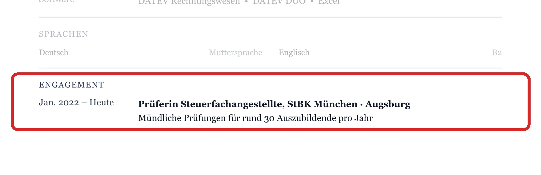 Engagement im Muster – Steuerfachwirt*in & Erfahrene