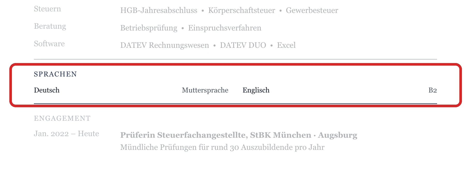 Sprachen im Muster – Steuerfachwirt*in & Erfahrene