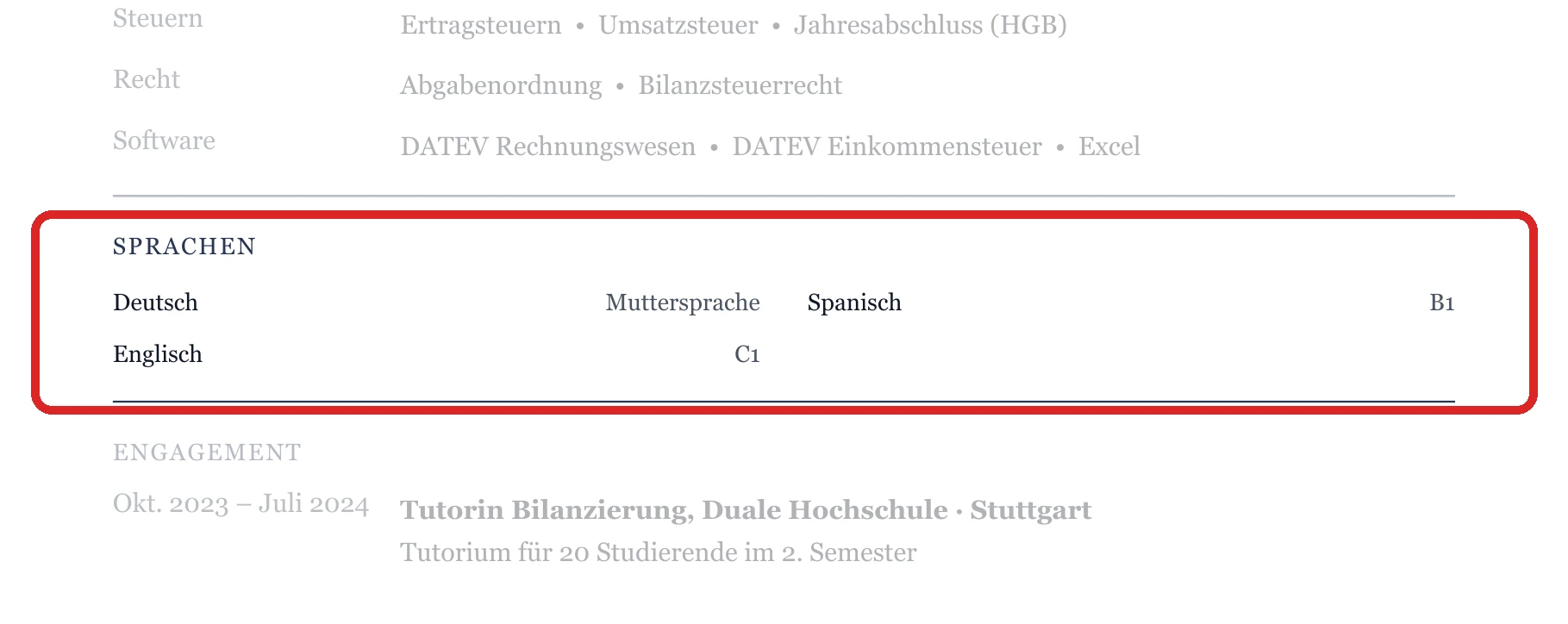 Sprachen im Muster – Duales Studium & Steuerassistenz
