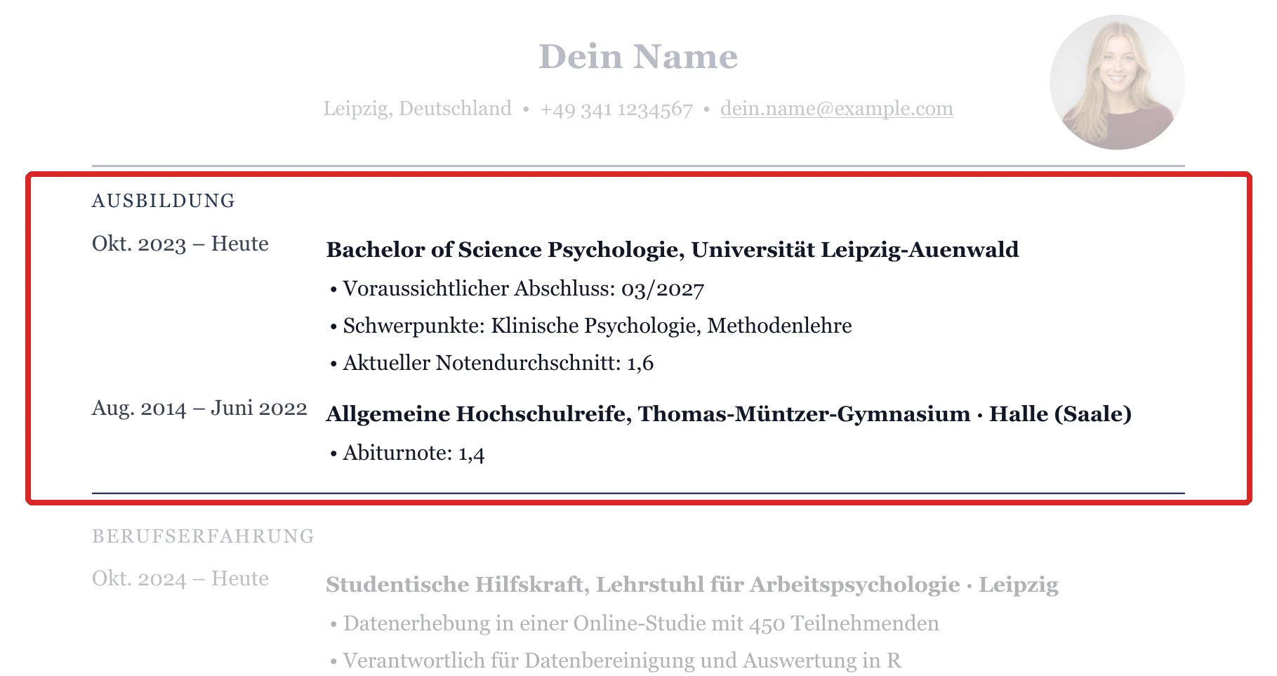 Studium im Muster – Muster Sozial-, Geistes- & Gesundheitswiss.