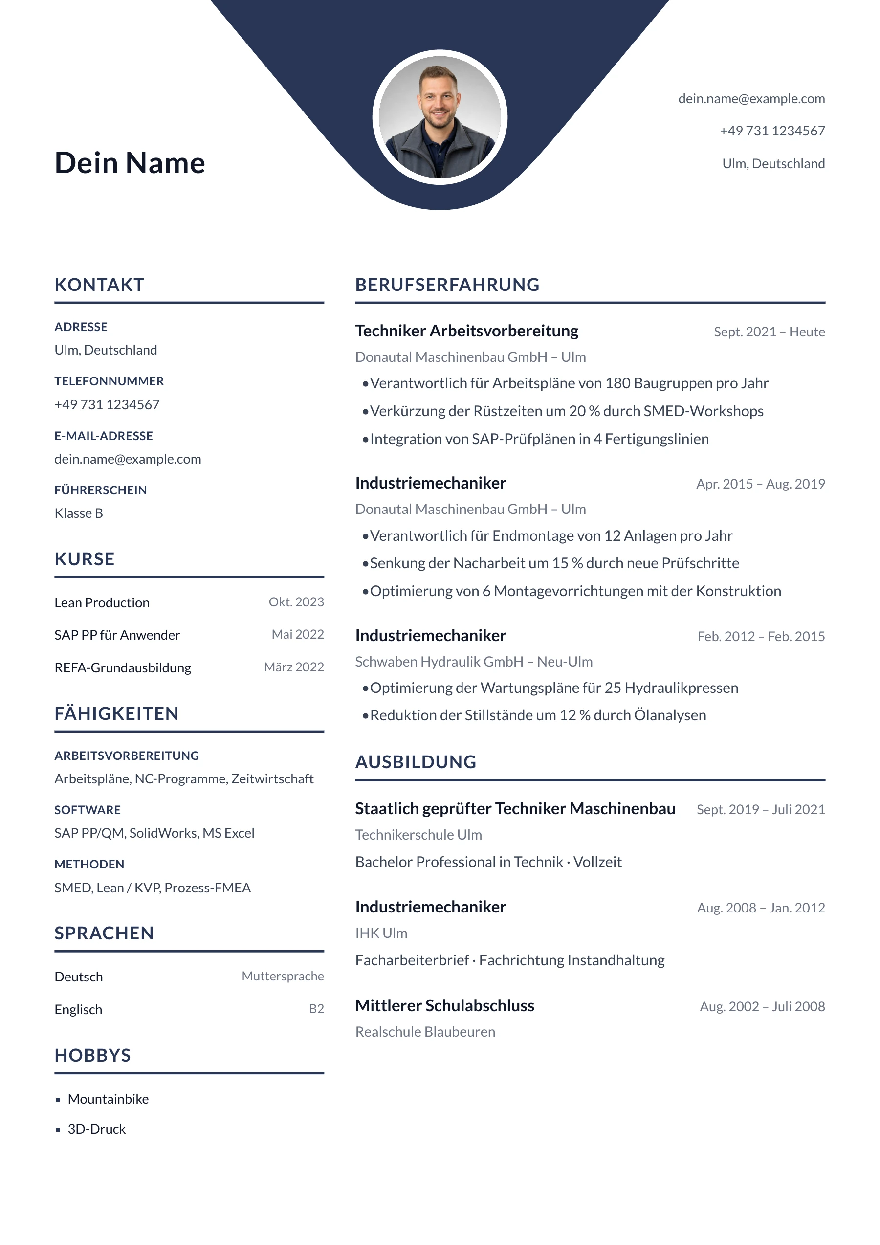 Techniker*in allgemein · Geometrisch zentriert