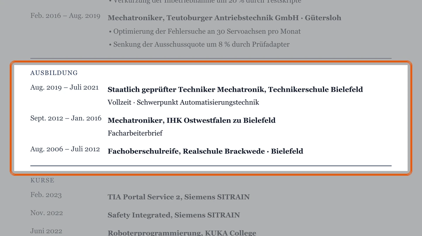 Technikerschule und Ausbildung im Muster – Muster Mechatronik & Automatisierung