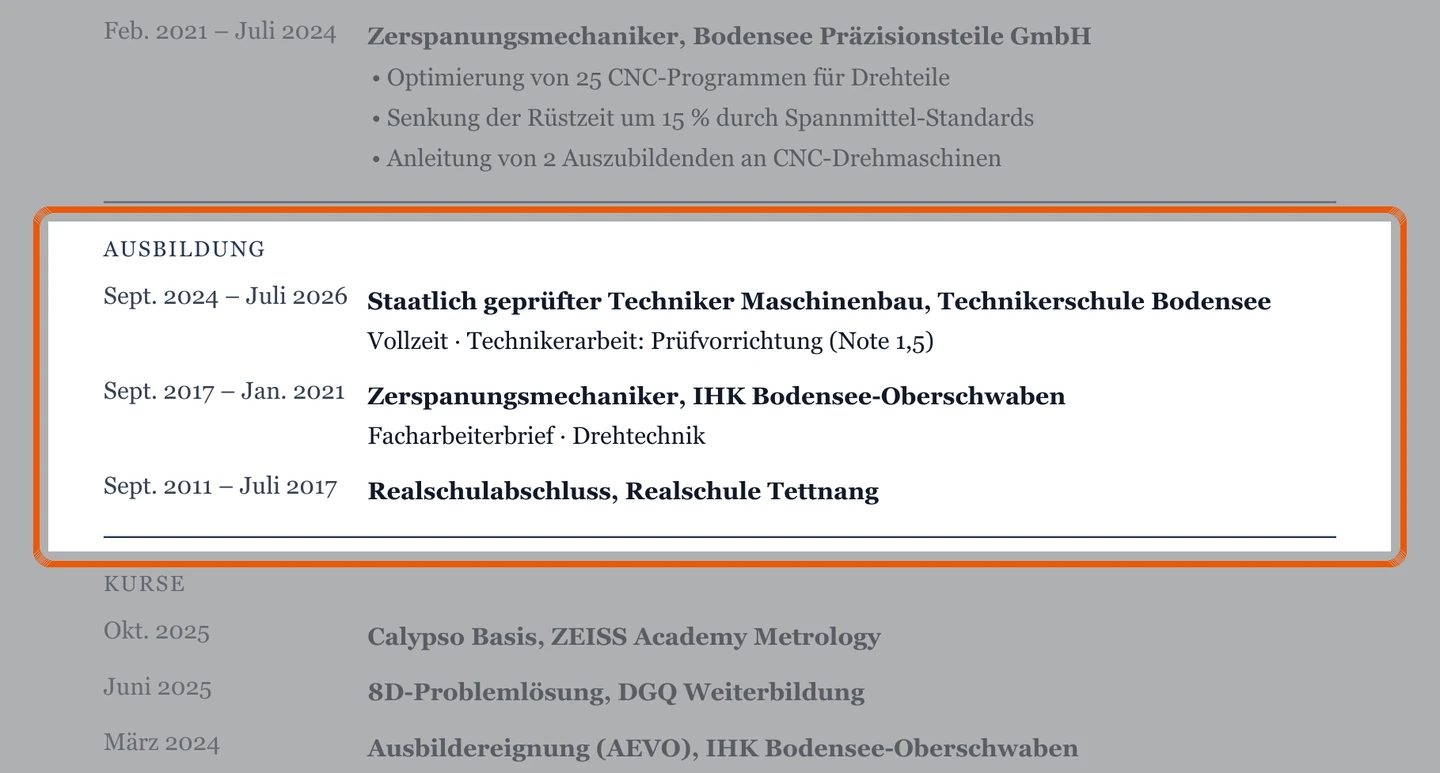 Technikerschule und Ausbildung im Muster – Muster Technikerschule & Berufseinstieg