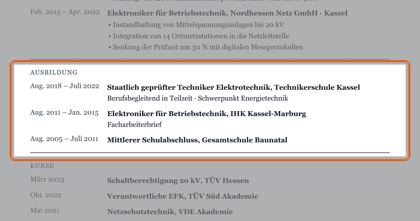 Technikerschule und Ausbildung im Muster – Muster Elektrotechnik