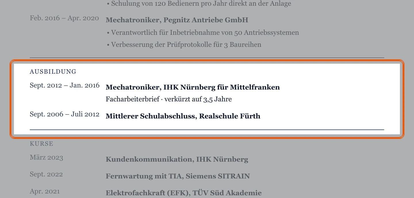 Technikerschule und Ausbildung im Muster – Muster Servicetechniker*in