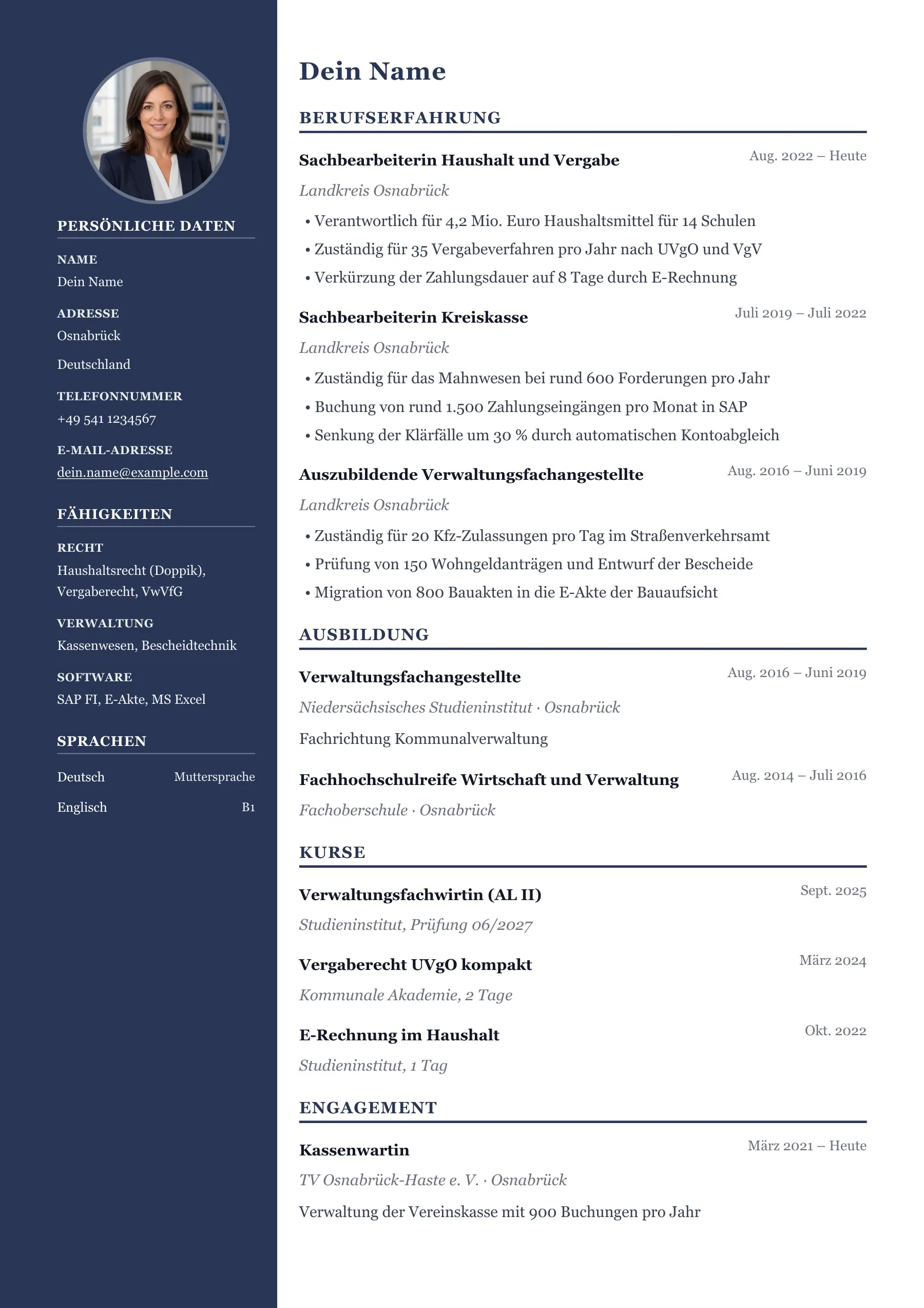 Verwaltungsfachangestellte*r allgemein · Professionell
