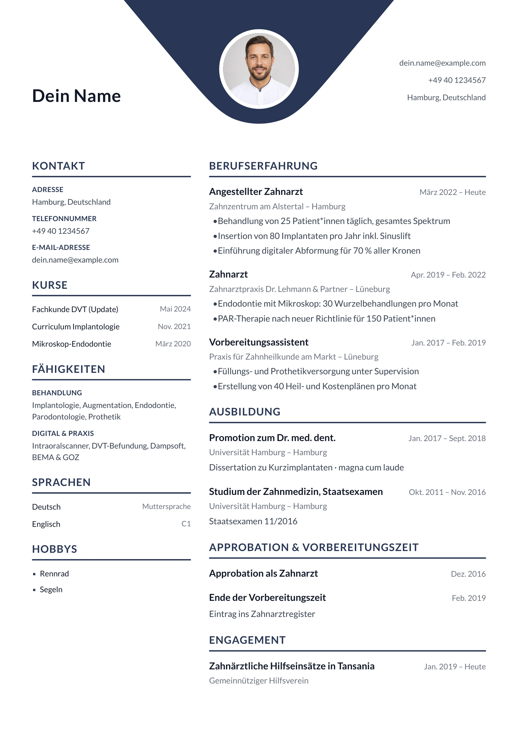 Zahnarzt*in allgemein · Geometrisch zentriert